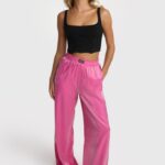 Shine wide leg pants pink Alix the label