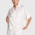 Shine boxy blouse cream Alix the label