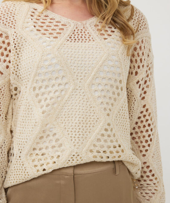 Sweater ajour ivory Esqualo - Afbeelding 3