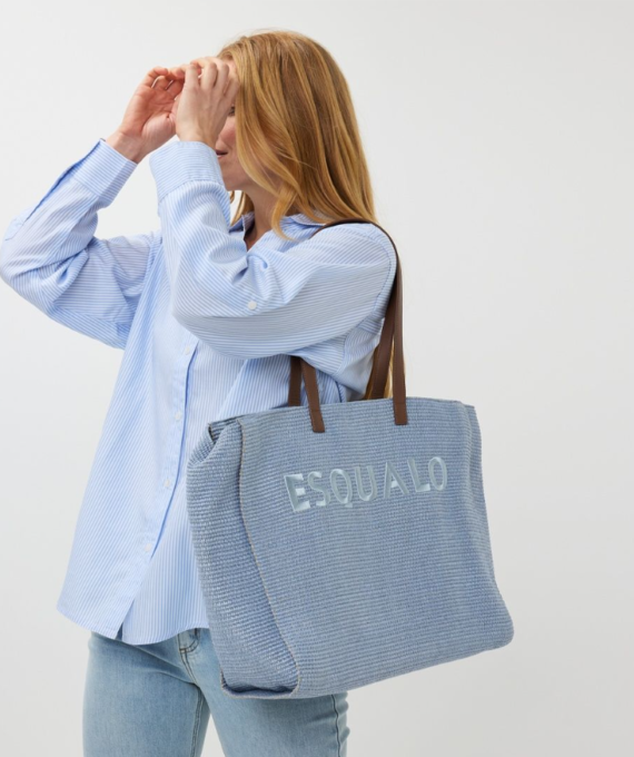 Bag embroidery blauw Esqualo