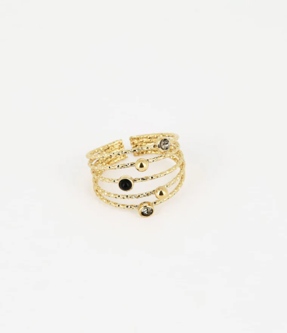 Silo ring black onyx ZAG Bijoux