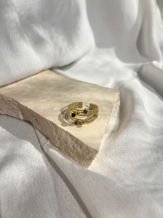 Silo ring black onyx ZAG Bijoux
