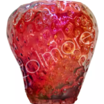 Vase strawberry red glass Colmore