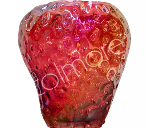 Vase strawberry red glass Colmore