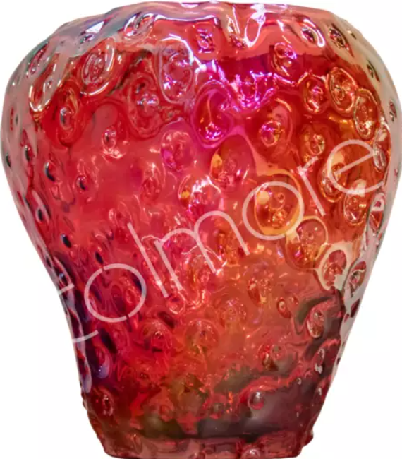 Vase strawberry red glass Colmore