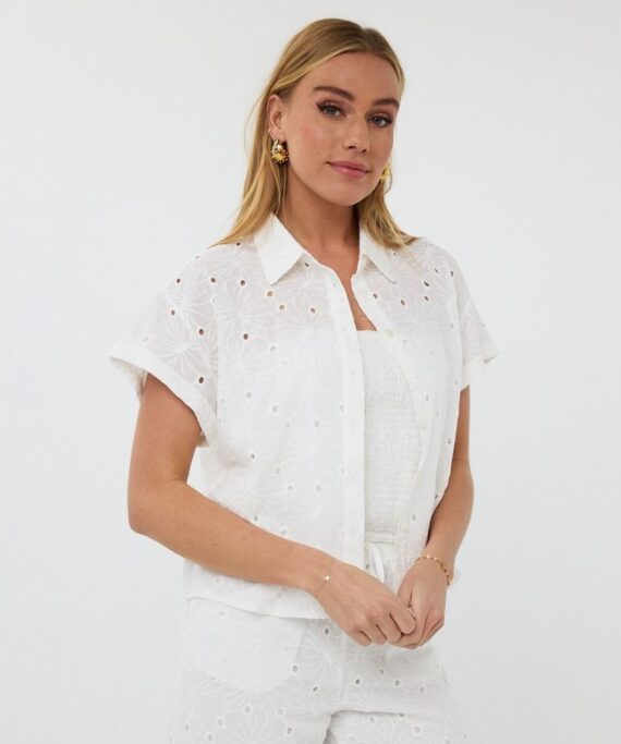 Blouse short embroidery flower Esqualo
