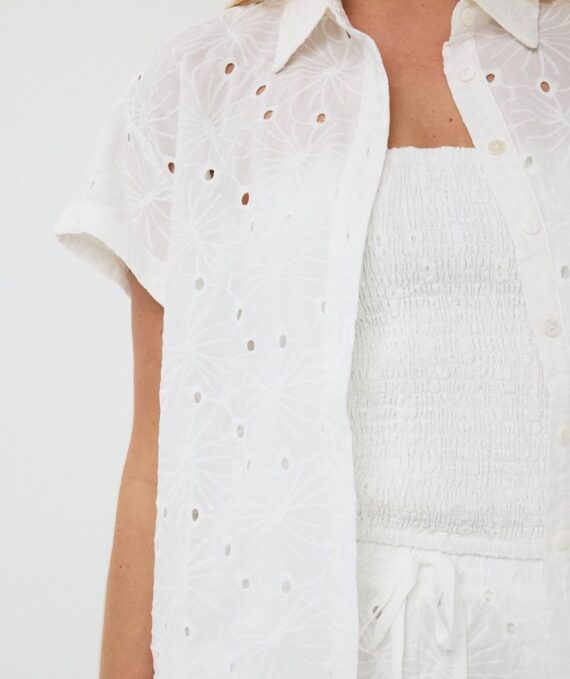 Blouse short embroidery flower Esqualo