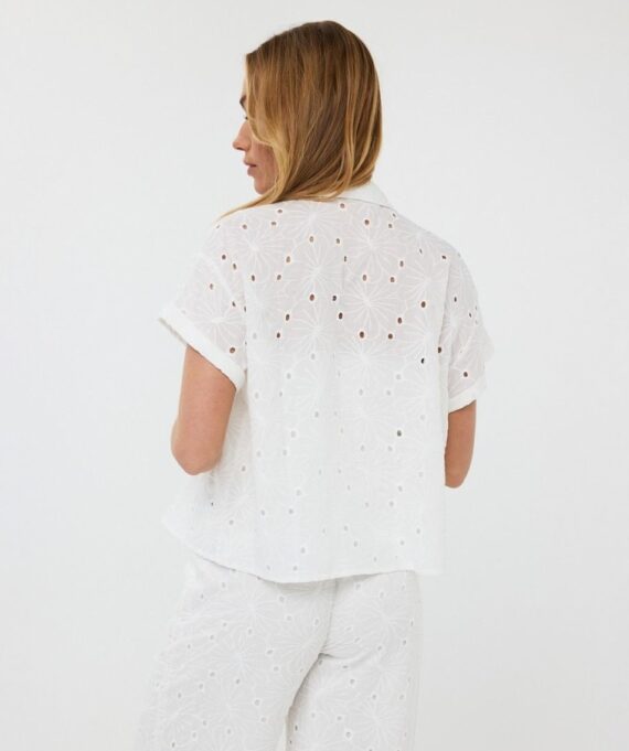 Blouse short embroidery flower Esqualo