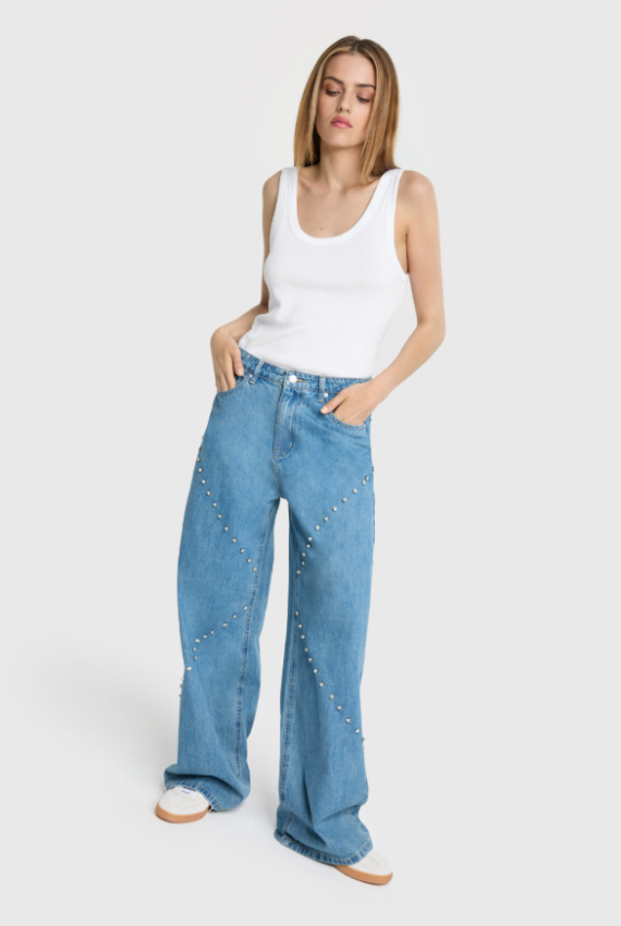 Embellished denim pants Alix the Label