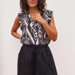 Short linen black Esqualo