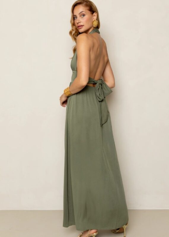 Dominic maxi jurk oil green Freebird