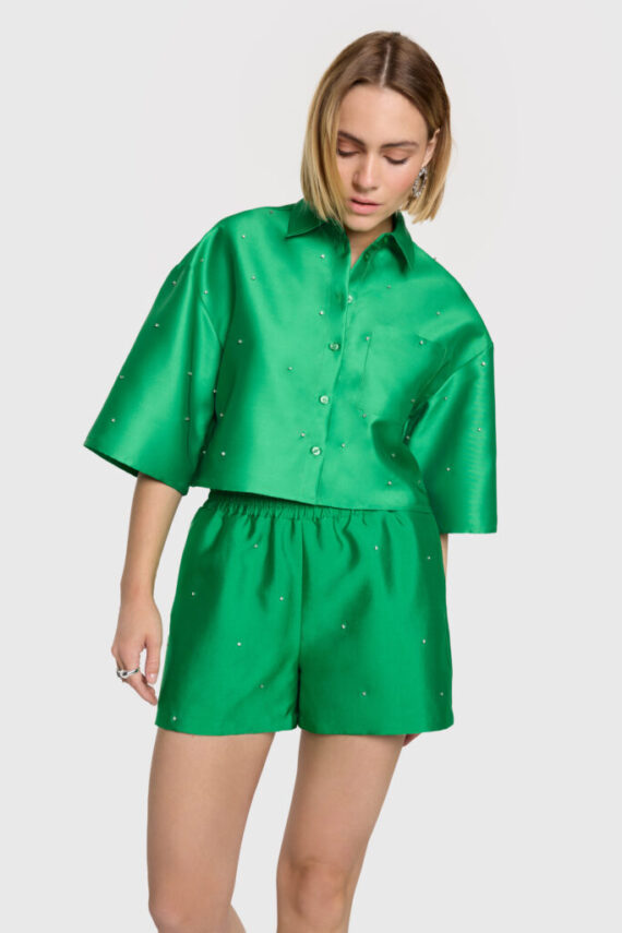 Ladies embellished satin blouse Alix the Label