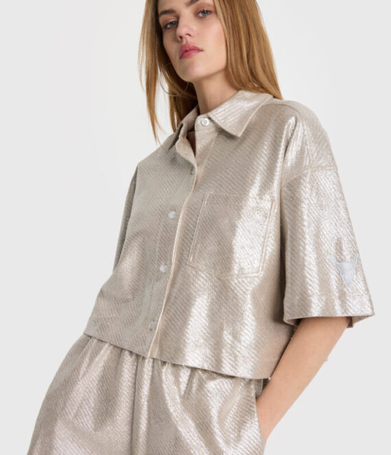 Foil cropped blouse Alix the Label