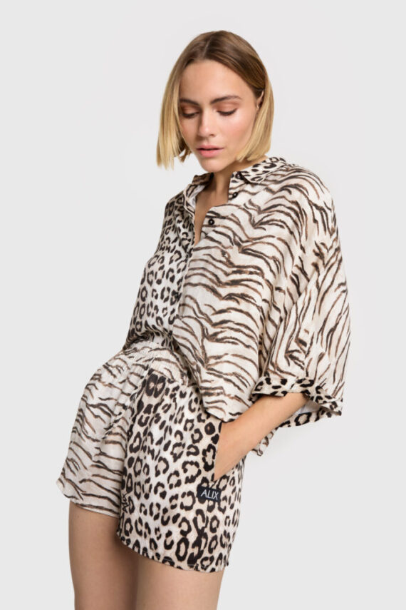 Ladies woven mix blouse Alix the Label