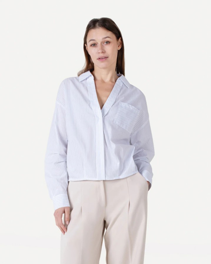 Ynez top blue stripe Another Label